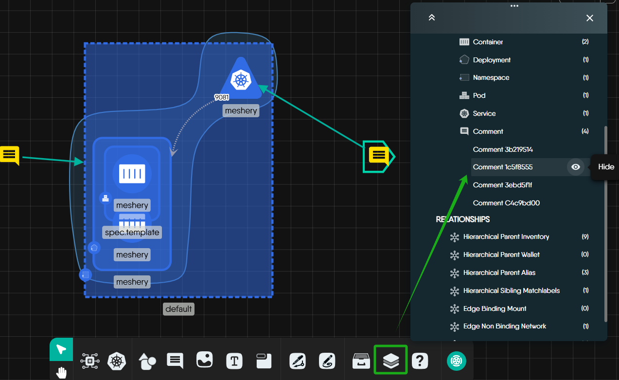 Hide comments using Layers